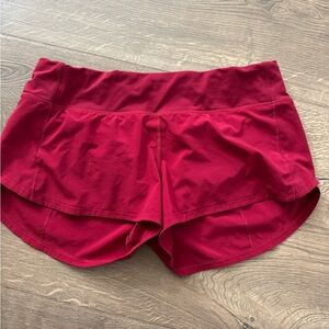 lululemon athletica Red Athletic Shorts Lightweight Moisture-Wicking